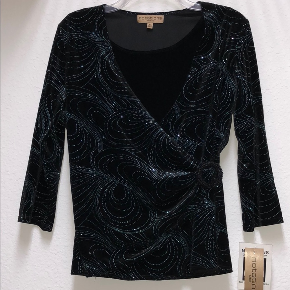 🦋❤️🖤Suede Wrap 2-in-1 Blouse
